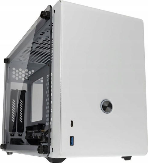 Raijintek Ophion Gaming Mini Tower Computer Case with Side Window White