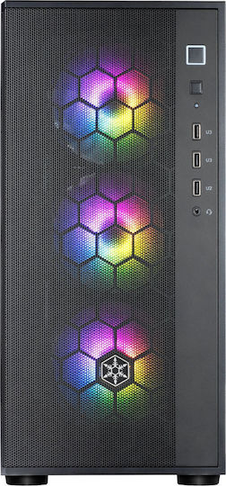 Silverstone Fara R1 V2 Gaming Midi Tower Κουτί Υπολογιστή με Πλαϊνό Παράθυρο Μαύρο