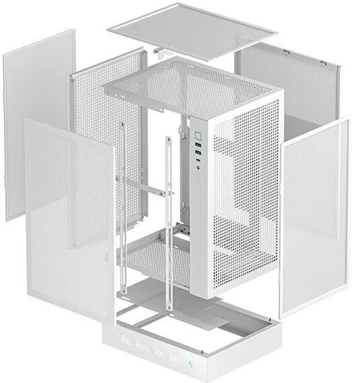 Deepcool CH170 Digital Геймърска Мини Кула Компютърна Кутия с Страничен Прозорец Бяла