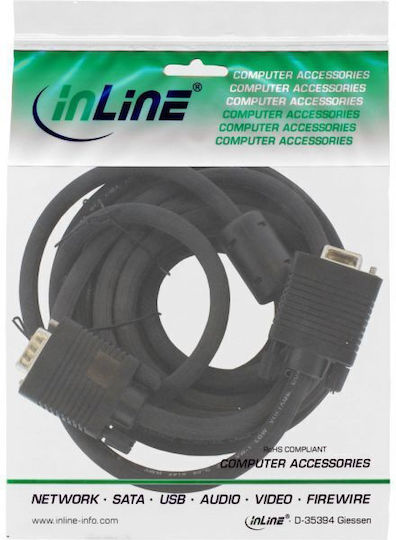 InLine Cable VGA male - VGA female Μαύρο 1m (17701B)
