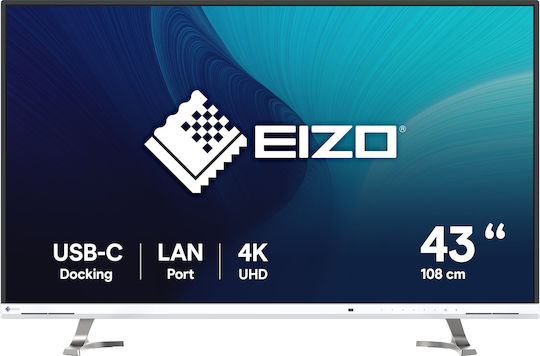 Eizo FlexScan EV4340X-WT IPS HDR Monitor 42.5" 4K 3840x2160 με Χρόνο Απόκρισης 5ms GTG Λευκό