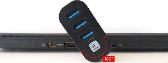 Techly Hub 3 Θυρών USB 3.0 με σύνδεση USB-A Γκρι