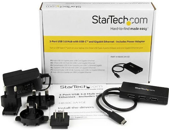 StarTech USB Hub 3 Ports USB 3.0 with USB-C Connection