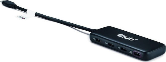 Club3D USB-Hub 4 Anschlüsse USB 3.1 mit USB-C Anschluss