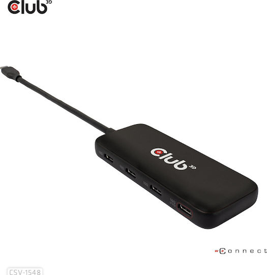 Club3D USB-Hub 4 Anschlüsse USB 3.1 mit USB-C Anschluss