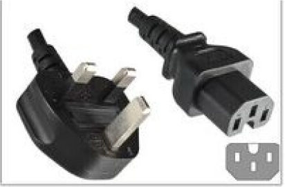 Microconnect Power Cord Uk C15 2m Black Power Uk Bs-1363 C15 H05vv-f 3g01.00mm2 10a Fuse