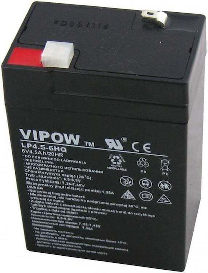 Vipow LP4.5-6HQ UPS Battery with Capacity 4.5Ah and Voltage 6V 1pcs