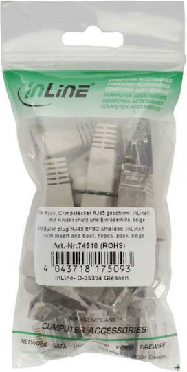 Inline Cable Plug Rj45 8p8c 10 Pcs Grey 74510a
