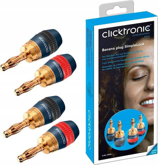 Clicktronic Ștecher Banană masculin 4buc Roșu (52546)