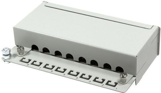 LogiLink Пач панел за рафт 1U 8 порта cat6a Сив