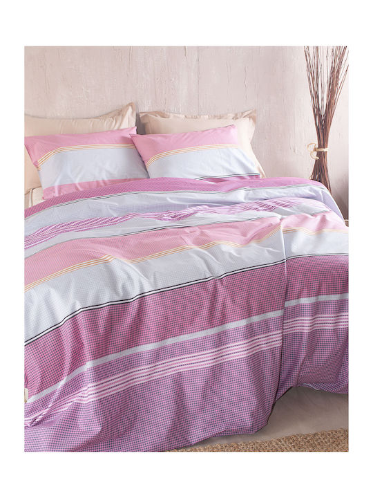 Rythmos Diva Σετ Κουβερλί Μονό Βαμβακερό Ροζ 160x240cm 2τμχ