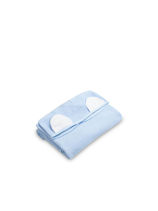 Sensillo Baby Bademantel & Kapuzenhandtuch mit Kapuze Blau 55x60cm