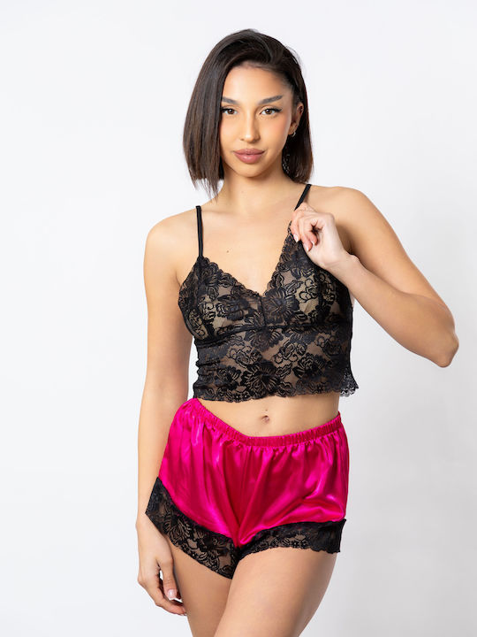 Moongirl Satin Babydoll Fuchsia