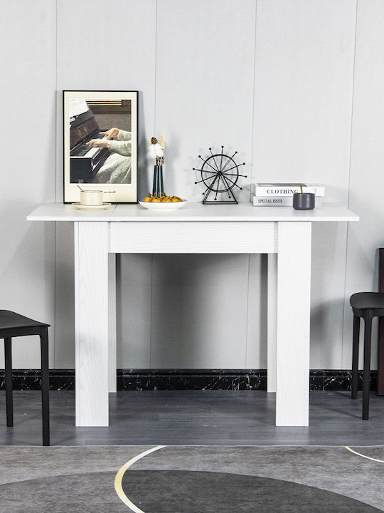 Table Kitchen Extendable Wooden White Frasinato 90(+30)x60x78cm