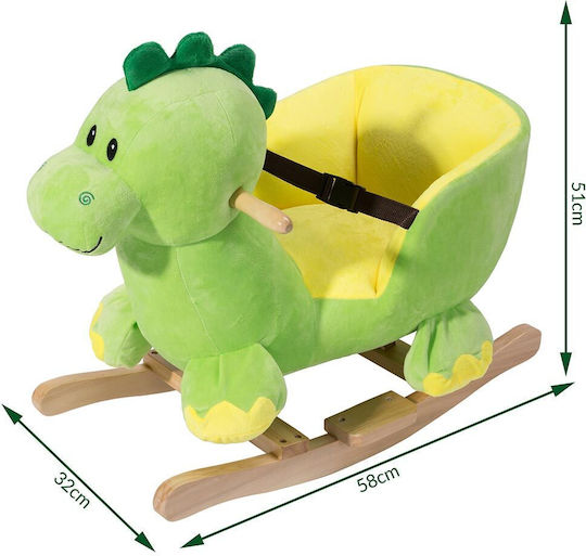 Bakaji Jucărie cu leagăn Dinozaur cu sunete Verde