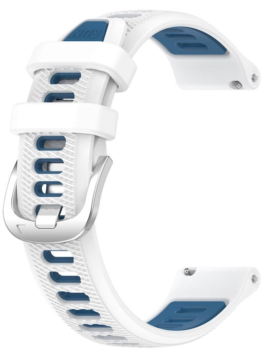 Amazfit Bip 1s 22mm Cross Texture Watch Strap Silicone Buckle Two-Tone White+Blue Amazfit Bip 1s 22mm Cross Texture Watch Strap Silicone Buckle Two-Tone White+Blue