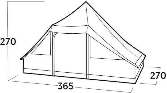 Easy Camp Orsa Cabin Къмпинг Сцена Типи Бежова 4 Сезона за 8 Човека 365x270x170см