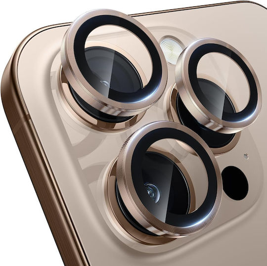 Spacecase Quickfit Προστασία Κάμερας Tempered Glass Χρυσό για το iPhone 16 Pro, iPhone 16 Pro Max