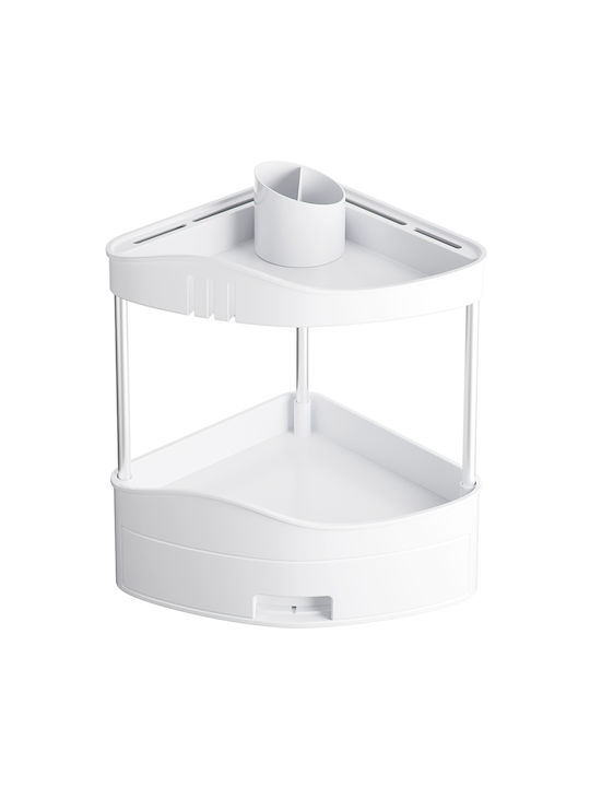 Bakaji Wall Mounted Bathroom Shelf Plastic 33.5x21x38cm White