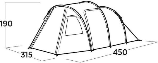 Easy Camp Hidra 5 Σκηνή Camping Τούνελ Πράσινη 4 Εποχών για 5 Άτομα 450x315x180εκ.