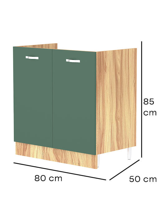 Ντουλάπι Νεροχύτη Πράσινο 80x50x85εκ.