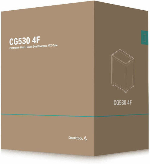 Deepcool CG530 4F Gaming Midi Tower Computer Case with Side Window and ARGB Lighting Black