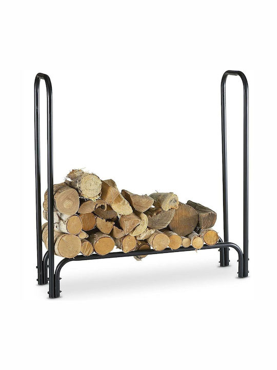 Bakaji Μεταλλικό Ράφι Αποθήκευσης Ξύλων 120x35x120cm Μαύρο