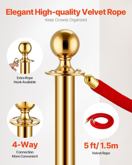 Vevor Safety Barrier Post Gold 1.5m QTGLZDSDJSHRA7EPFV0