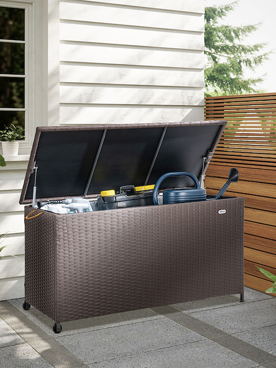 Bakaji Outdoor Storage Box 420lt Brown L121xW55xH60cm