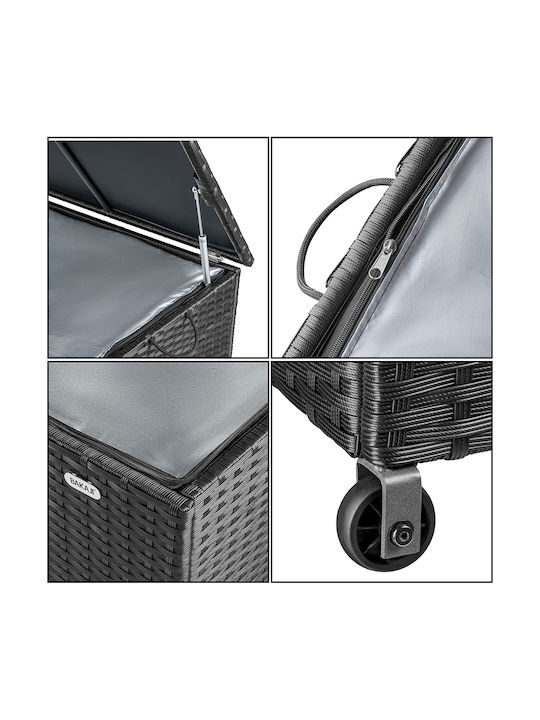Bakaji Outdoor Storage Box 420lt Black L121xW55xH60cm