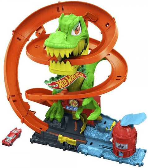Hot Wheels City T-Rex Πίστα Πυροσβεστικός Σταθμός 1:64 για 4+ Ετών