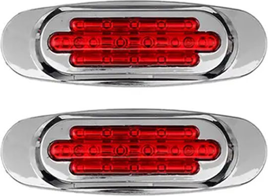Φωτάκια Led Αυτοκινήτου Πλαϊνά Θέσης 12-24v 2τμχ 16led Universal 3858-3 Κόκκινο Oem