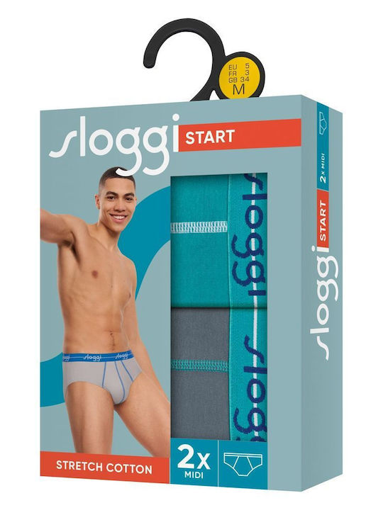 Start Midi Herren Slips Turquoise 2Packung