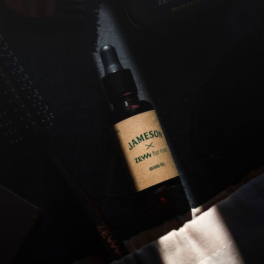 Σετ Λάδι Βάλσαμο & Βούρτσα Γενειάδας Zew Men X Jameson Beard Set