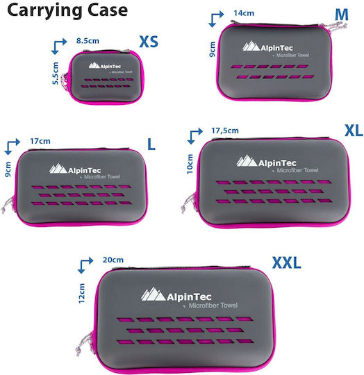 AlpinPro DryFast Microfiber Body Antibacterial Towel with Case Purple 180x90cm