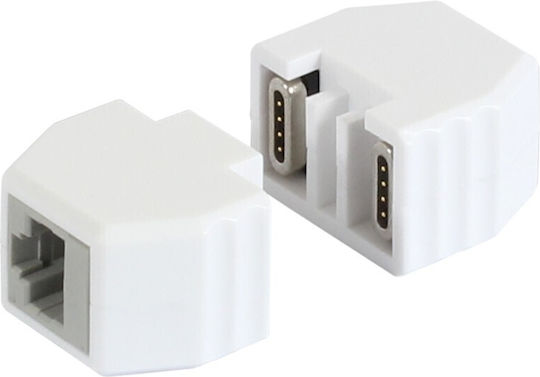 Allnet Tp-tp Connector Cat6a 1:1 Socket 8 Pin Magnetic Rj45 Safety Connector Cumulative Kit Poe Socket Up To 10 Gbit