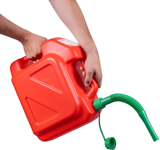 RoGroup Double Position Fuel Can Plastic with Extension Tube 10L Red