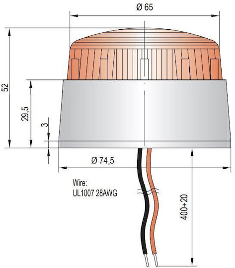 Auersignal Alarm System Beacon with Red LED 7.45x5.2cm