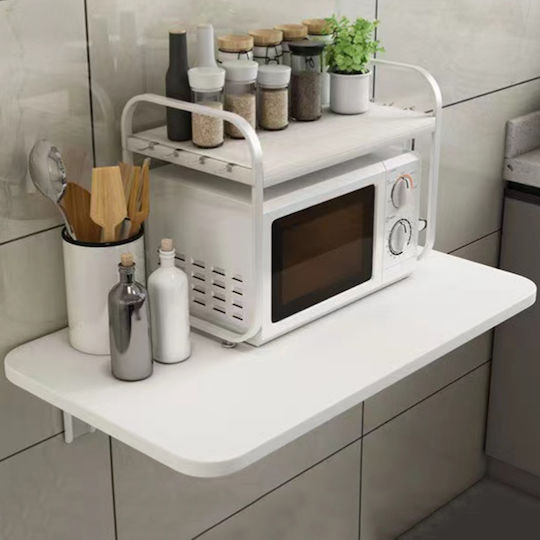Shally Dogan Metal Microwave Oven Stand 80x60cm White