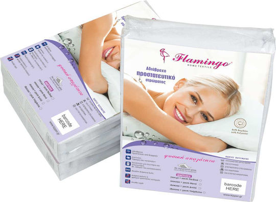Flamingo Protective Cover Queen Waterproof with Skirt Terry White 160x200+30cm