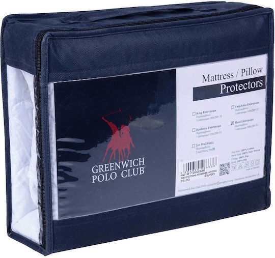 Greenwich Polo Club Protective Cover Single with Skirt 2340 White 100x200+35cm