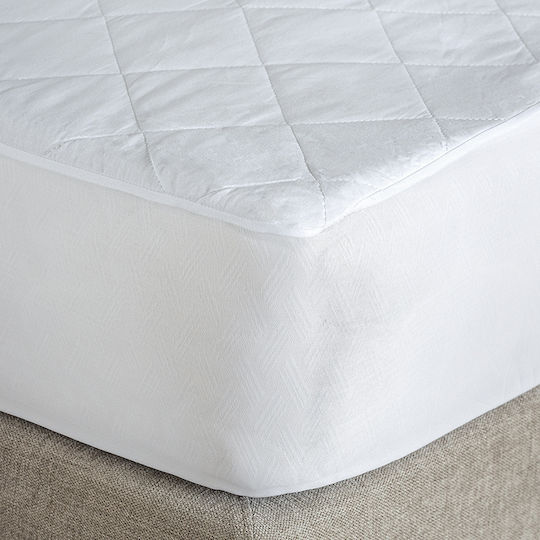 Palamaiki Schutzauflage Halb-Doppel Wasserdicht mit Rock Weiß 110x200+35cm
