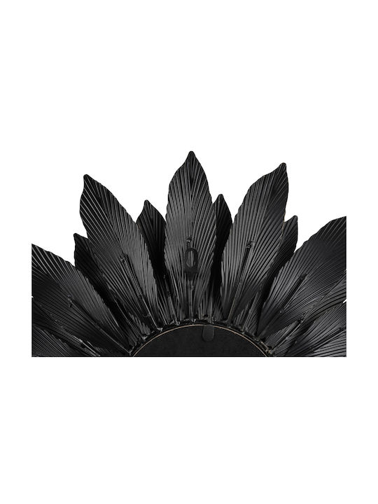 Mirrors & More Lilly Oglindă de Perete cu Negru Ramă din Metalic Diametru 60cm 1buc