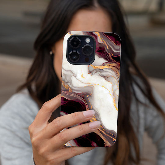 Калъф Sonique Marble Series за Motorola Edge 50 Pro 5G Бордо