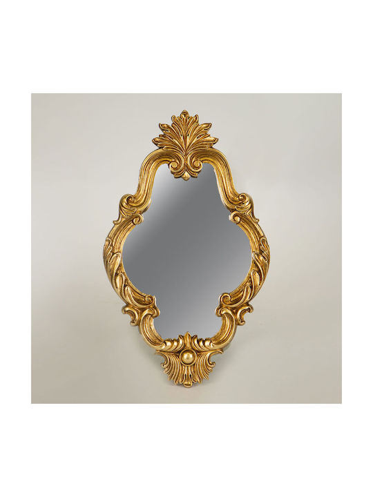 Wall Mirror Oval with Gold Plastic Frame 27.8x16.5cm 1pcs