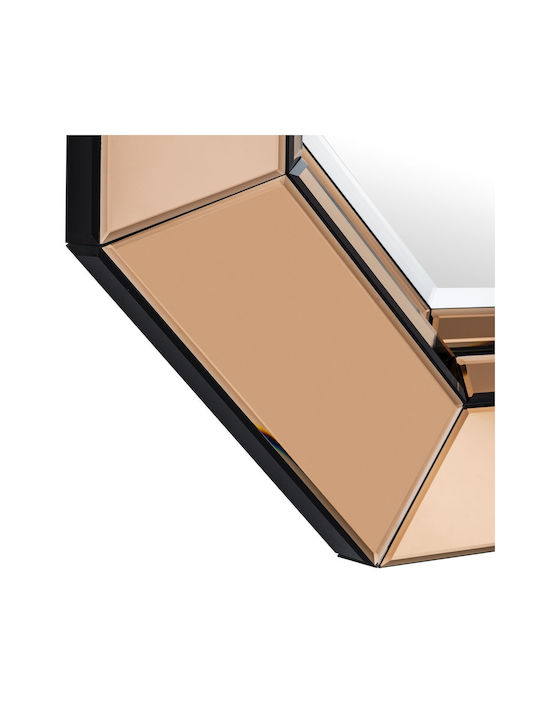 Casa Vogue Oglindă de Perete cu Auriu Ramă din Sticlă 68x68cm 1buc