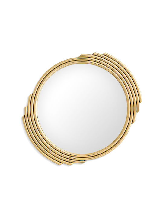 Casa Vogue Wandspiegel Oval mit Gold Metallisch Rahmen 100x100cm 1Stück