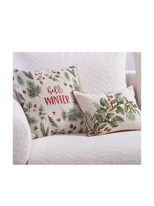 Nef-Nef Homeware Christmas Decorative Pillow Hello Winter Square Multicolour 45x45cm