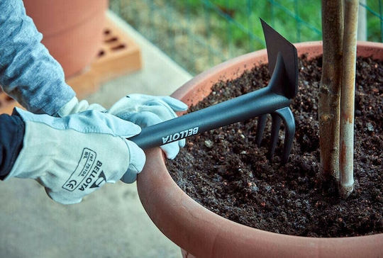 Bellota Kultivator mit drei Zinken Gartenrechen mit Stiel und Glasfaser Griff
