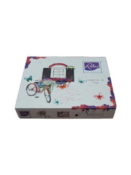 Pucioasa Bettbezug-Set Doppelbett mit 2 Kissenbezügen & 1 Bettlaken 200x220 Schwarz